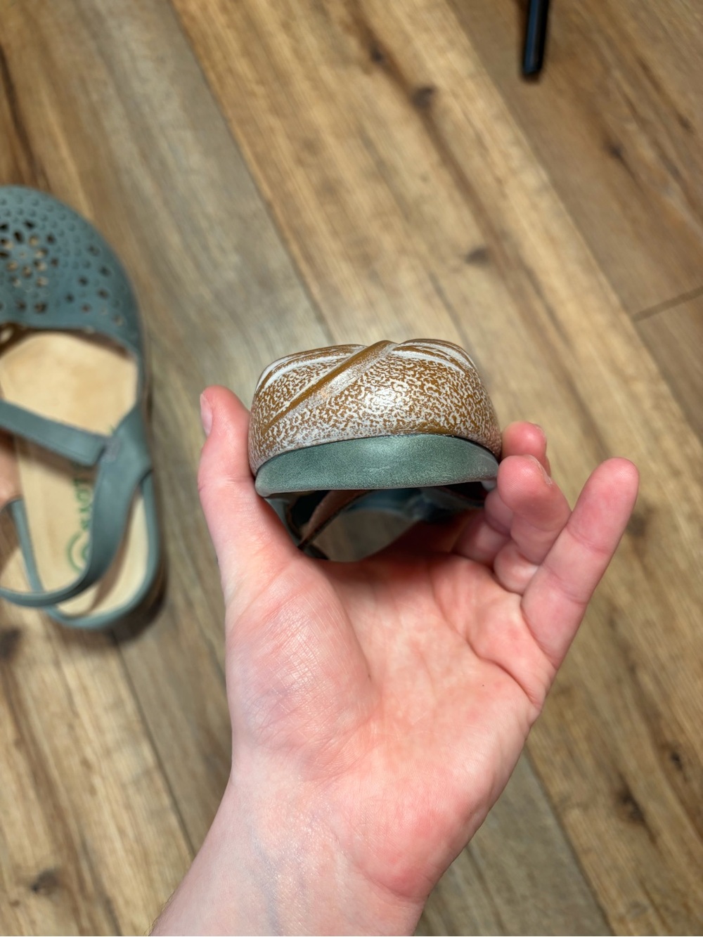 Naot Arataki Closed Toe Leather Slingback Sandals granola cottagecore Sea Green - Picture 14 of 15